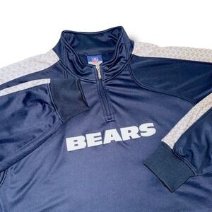 Chicago Bears NFL Vintage Quarter Zip Mens XL Reebok Pullover Authentic Sideline